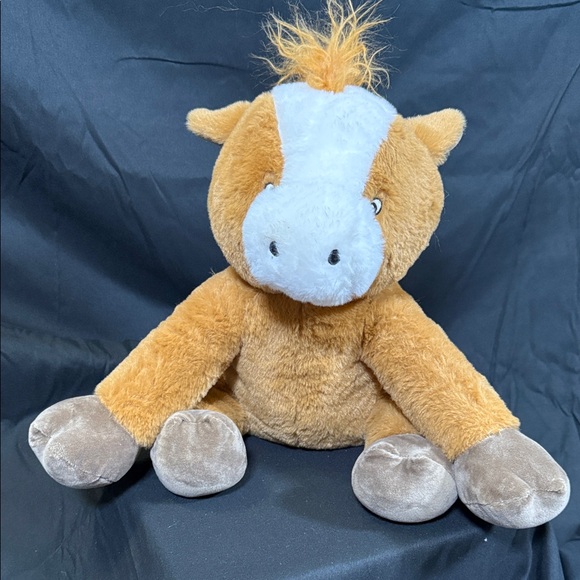 Aroma Home Other - Weighted Microwaveable Snuggling Tan and White Horse Plush Toy